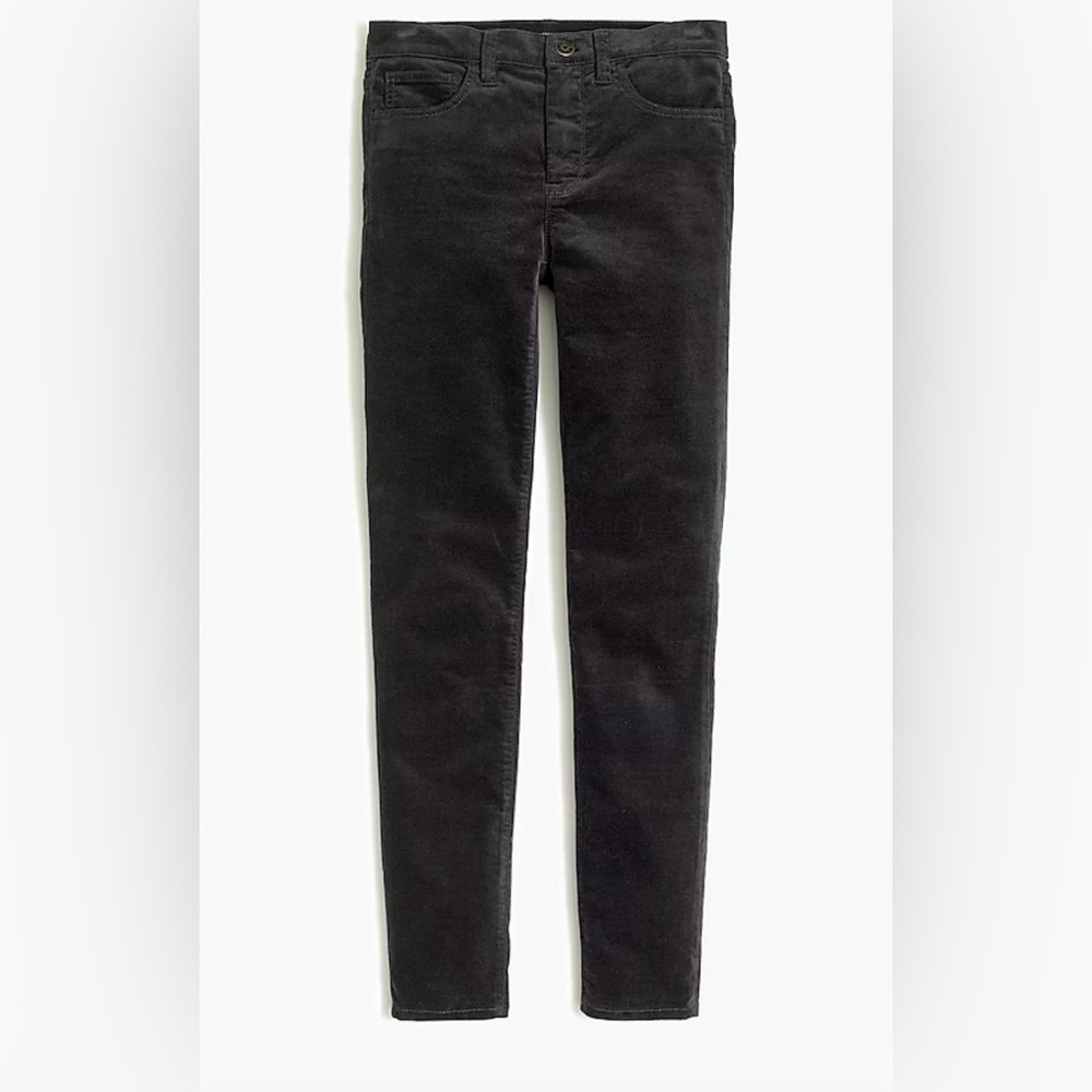 J.Crew Skinny Velvet Ankle Black Jeans Stretch Midrise B4104 Size 26